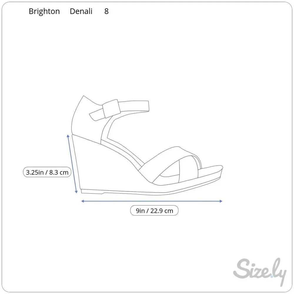 Brighton Denali Wedge Slide Sandal Women’s Size 8 Gray Brown Strappy Leather